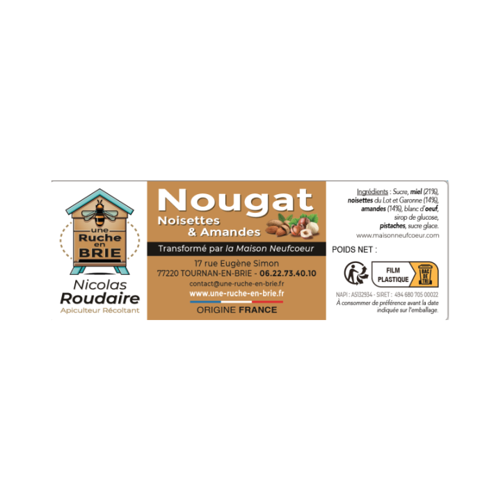 Nougat noisettes et amandes